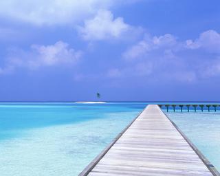 Pier Heading Out From a Maldives Beach 5:4