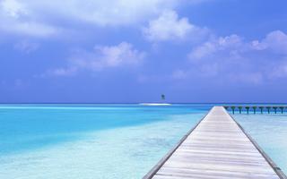 Pier Heading Out From a Maldives Beach 8:5