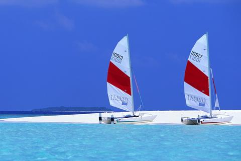 Beach Cat Boats On Maldives Beach