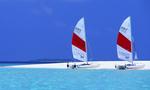 Beach Cat Boats On Maldives Beach