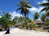 Seaside Huts Line the Maldives Beach