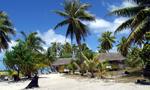 Seaside Huts Line the Maldives Beach