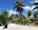 Seaside Huts Line the Maldives Beach