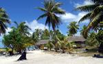 Seaside Huts Line the Maldives Beach