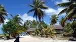 Seaside Huts Line the Maldives Beach