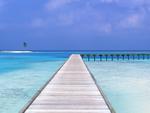 Long Pier at a Maldives Beach