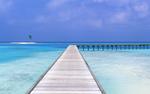 Long Pier at a Maldives Beach