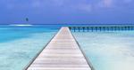 Long Pier at a Maldives Beach